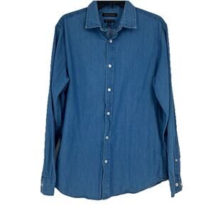 Banana Republic Mens Grant Slim Fit Chambray Button Up Shirt Long Sleeve Size M